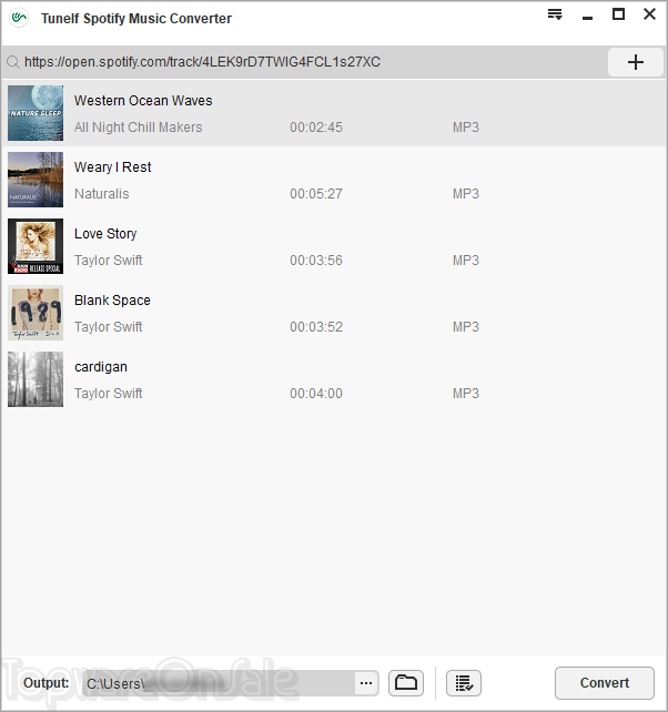 tunelf spotify music converter screenshot