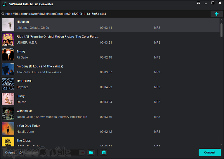viwizard tidal music converter screenshot