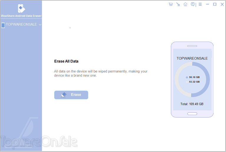 ireashare android data eraser screenshot