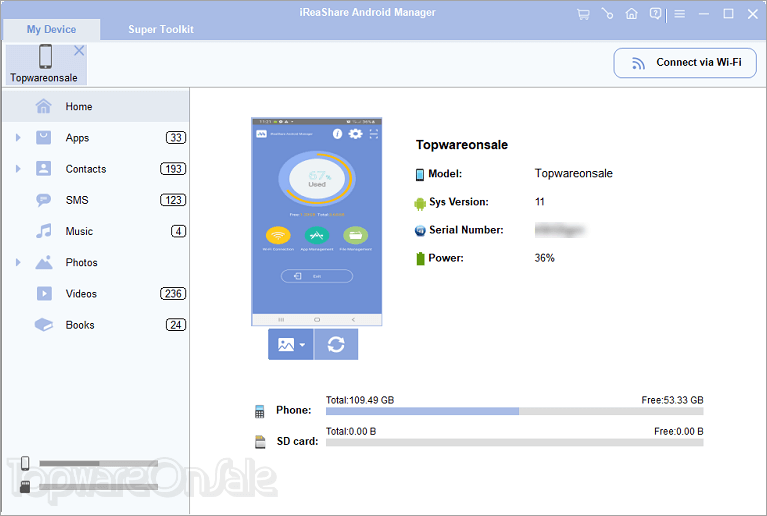 ireashare android manager screenshot