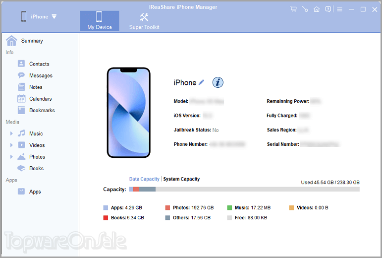 ireashare iphone manager screenshot ireashare iphone manager screenshot