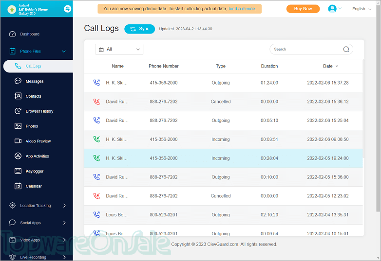 kidsguard parental control screenshot