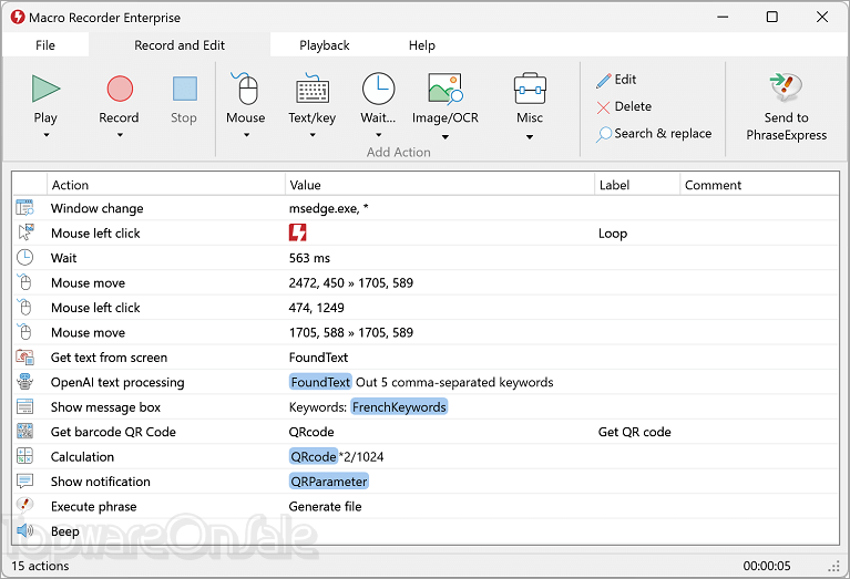 macro recorder enterprise screenshot