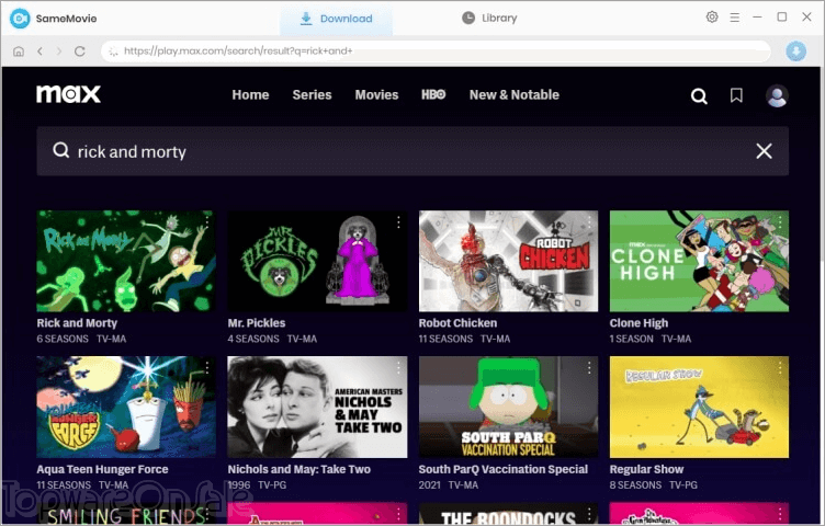 samemovie hbomax video downloader screenshot