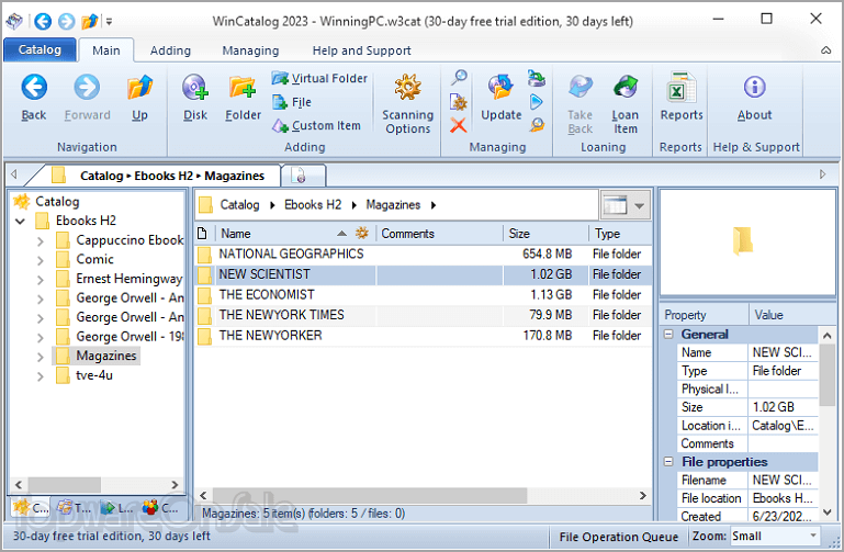 wincatalog screenshot