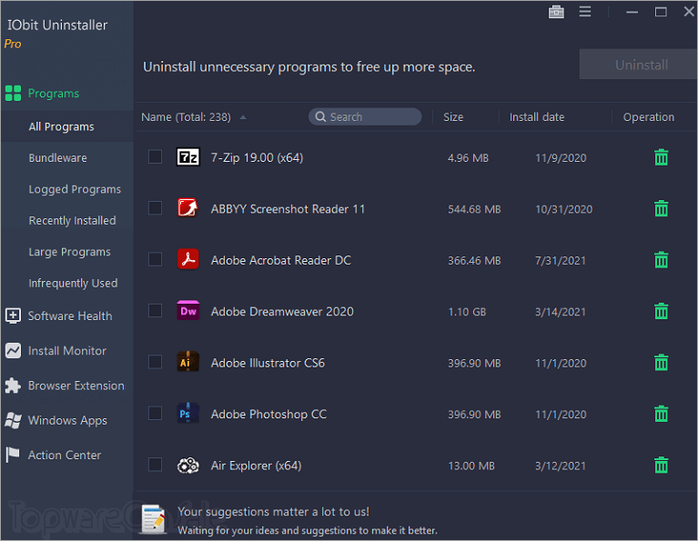iobit uninstaller pro screenshot