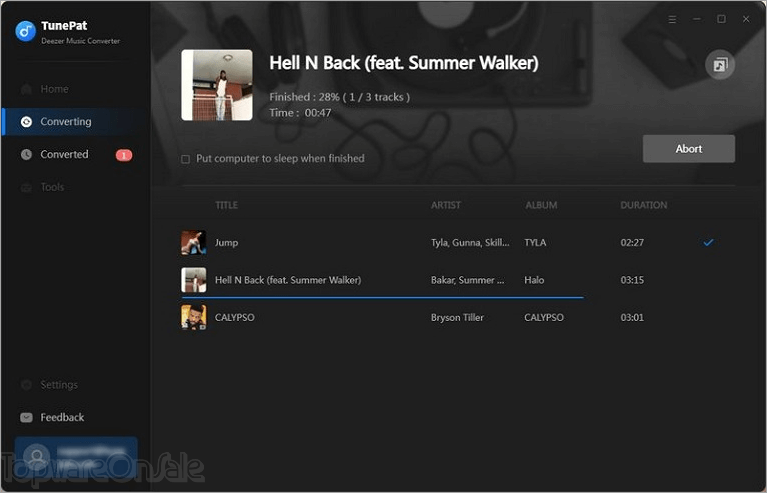 tunepat deezer music converter screenshot
