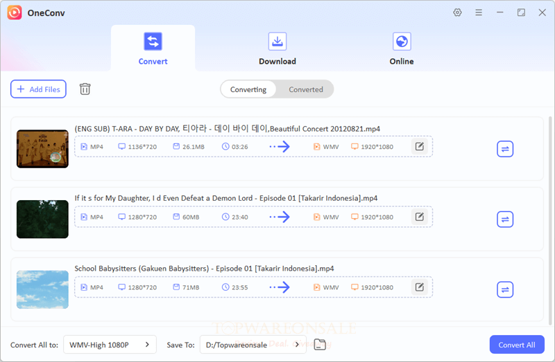 OneConv Video Converter Key Free