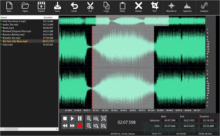 audio editor screenshot main