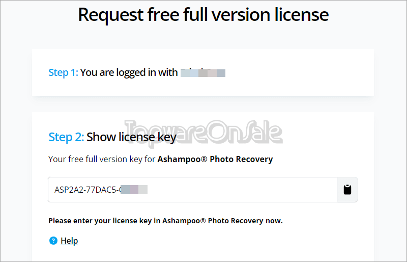 ashampoo photo recovery giveaway license key
