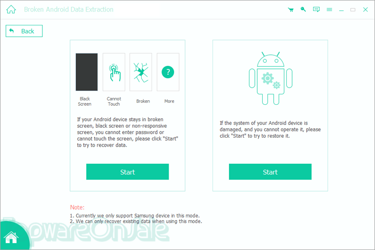 apeaksoft broken android data extraction screenshot
