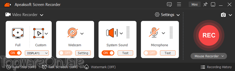 apeaksoft screen recorder screenshot