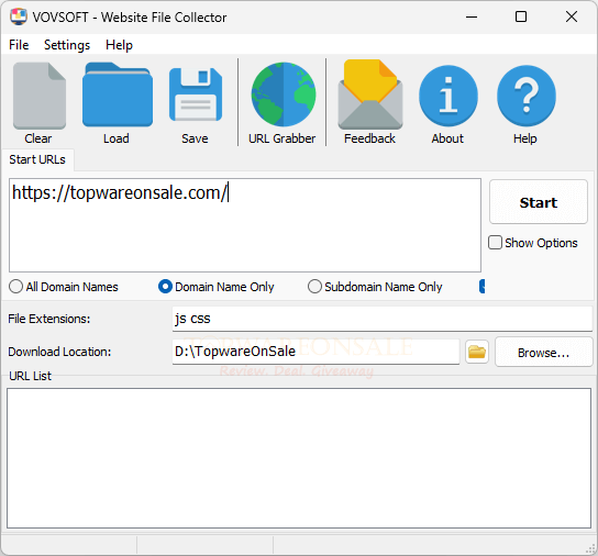 Vovsoft Website File Collector 
