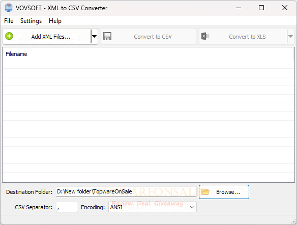 Vovsoft XML to CSV Converter
